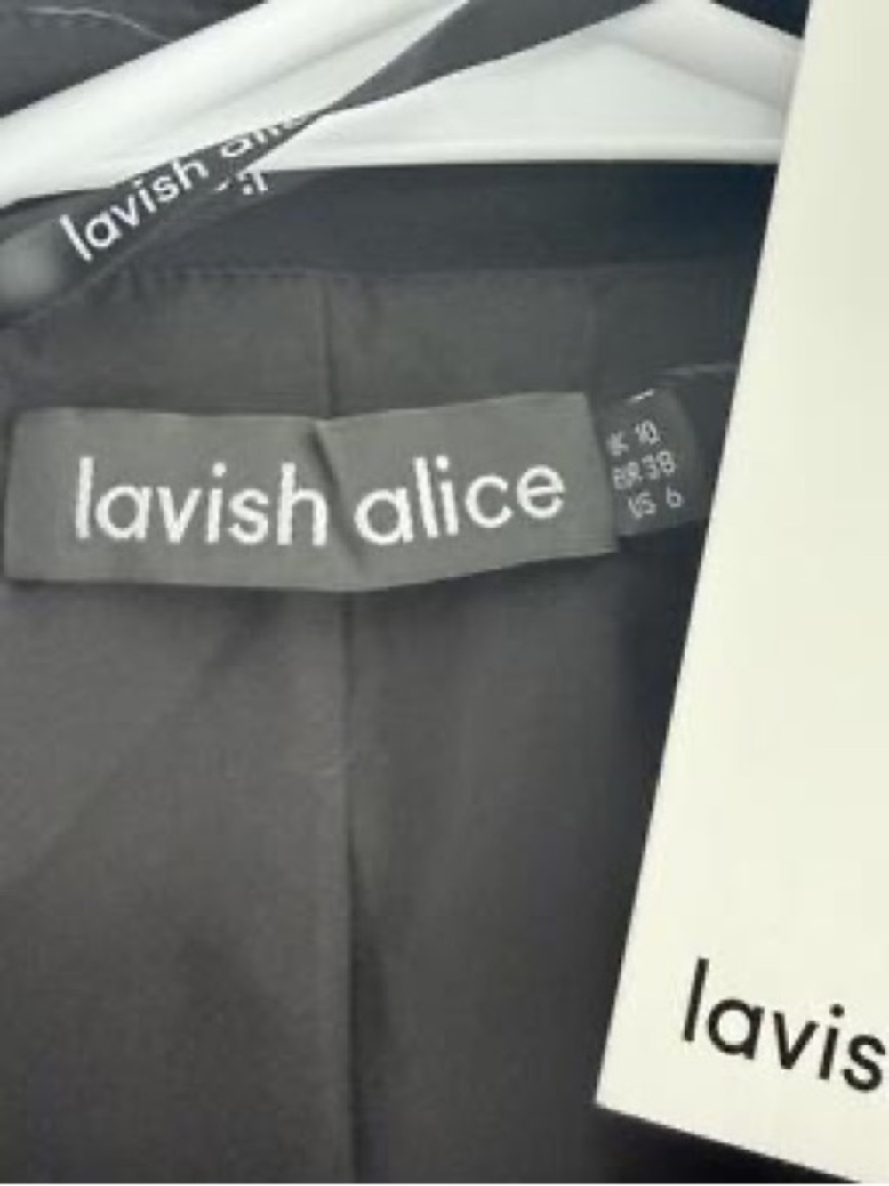 Lavish Alice Black Collar Blazer Dress with Crystal Diamanté Shoulder Accents - Picture 7 of 9